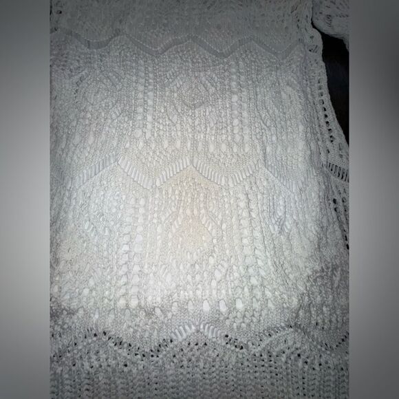 H&M Off-White Crocheted Cotton Dress with Liner – sz M EUC - Picture 8 of 17